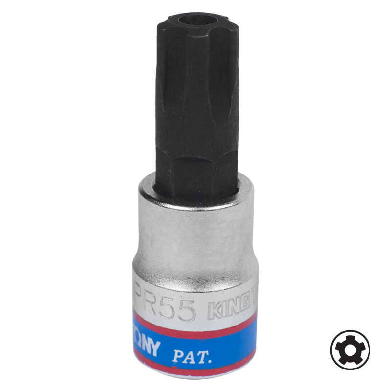 KING TONY Насадка (бита) торцевая 3/8", TORX PLUS, IPR55, L = 50 мм, 5-ти лучевой  302D55