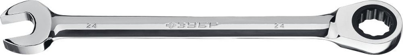Комбинированный гаечный трещоточный ключ Зубр ПРОФИ 27074-24