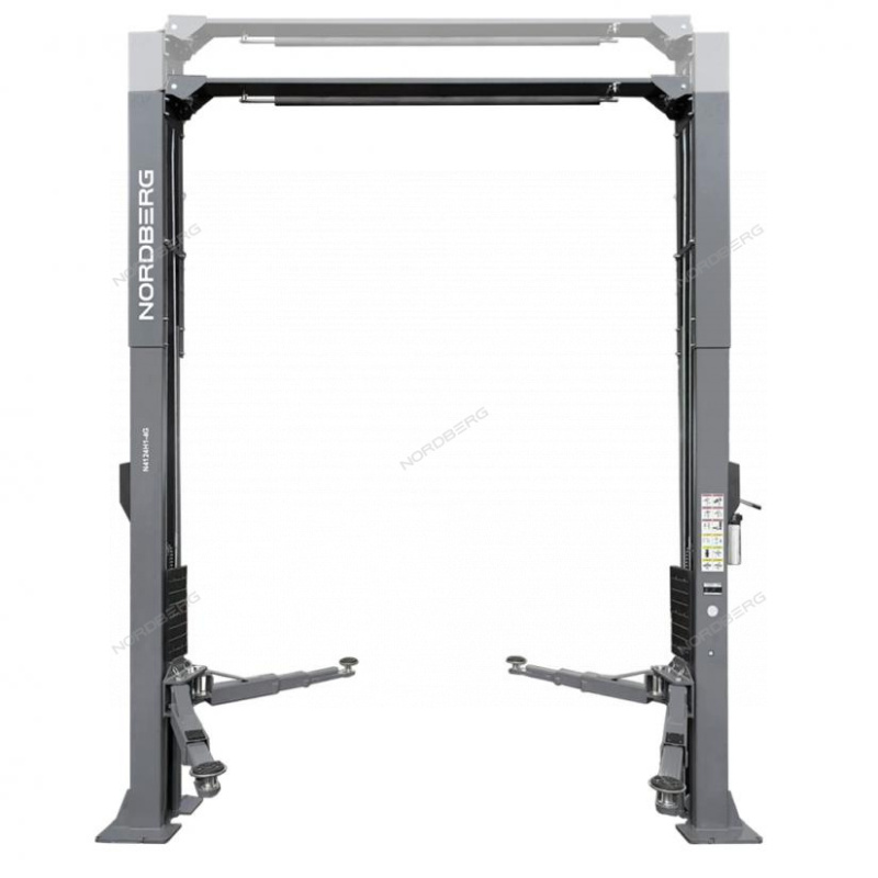 Подъемник двухстоечный 4 т, верхняя синхронизация, H=4,1 м, 380 В, серый NORDBERG N4124H1-4G_380
