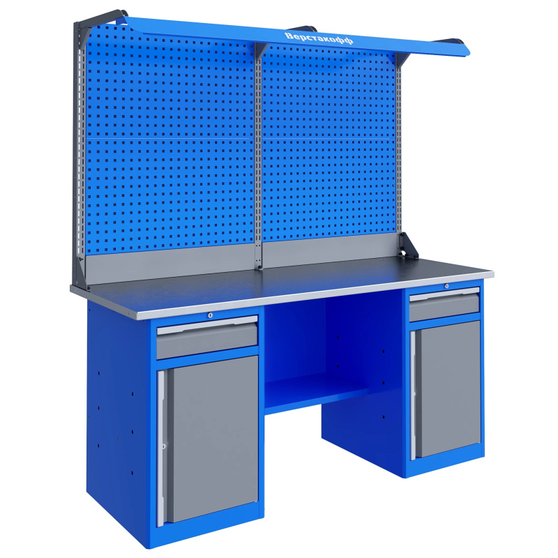 Верстак слесарный двухтумбовый TNC 181.88.2-2F Верстакофф 125345
